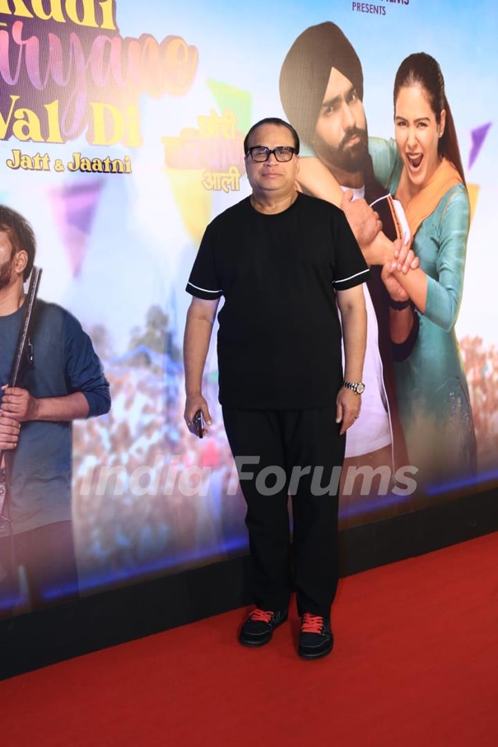 Ramesh Taurani snapped at the premiere of Kudi Haryane Val Di