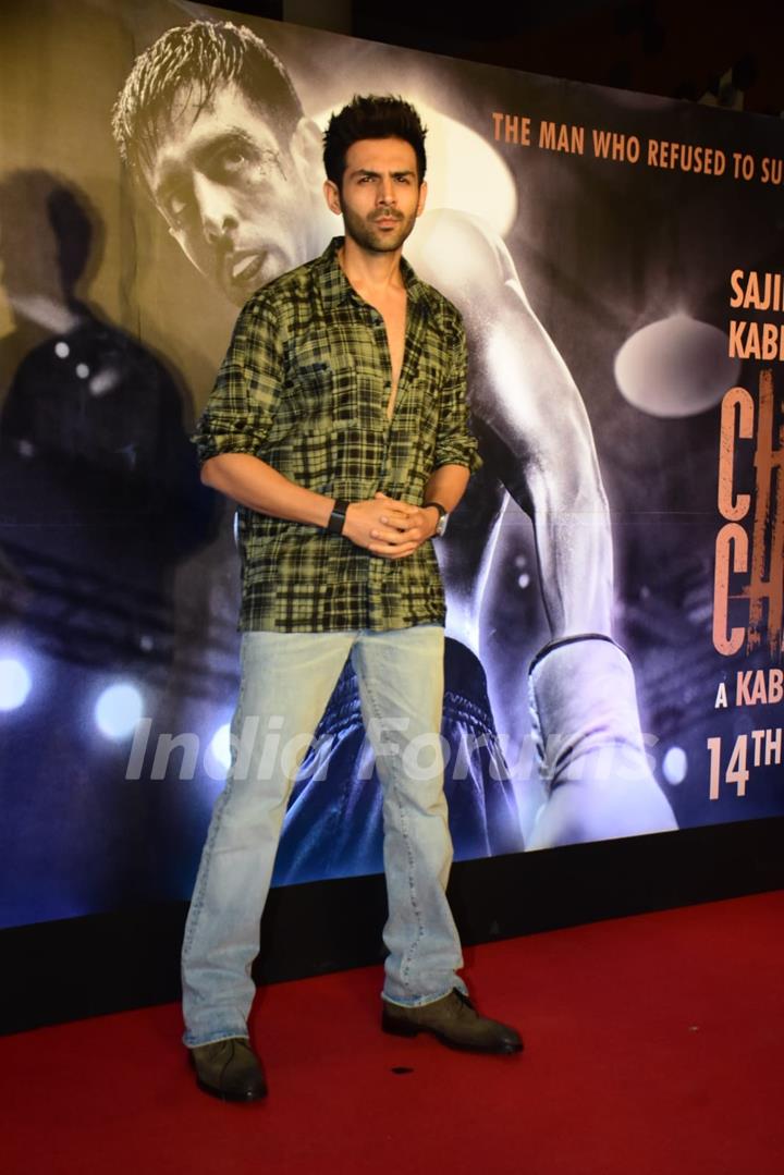 Kartik Aaryan grace the screening of Chandu Champion