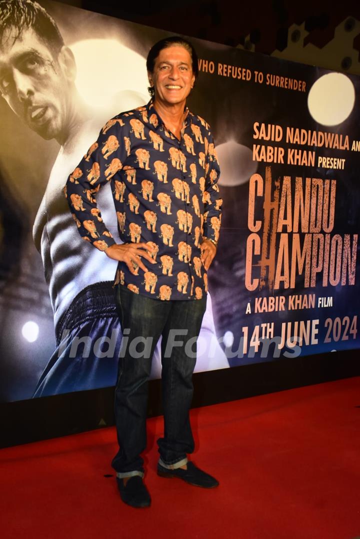 Chunky Pandey grace the screening of Chandu Champion