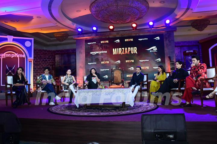 Rasika Dugal, Pankaj Tripathi, Ali Fazal, Vijay Varma, Shweta Tripathi and Priyanshu Painyuli grace the trailer launch of Mirzapur Season 3