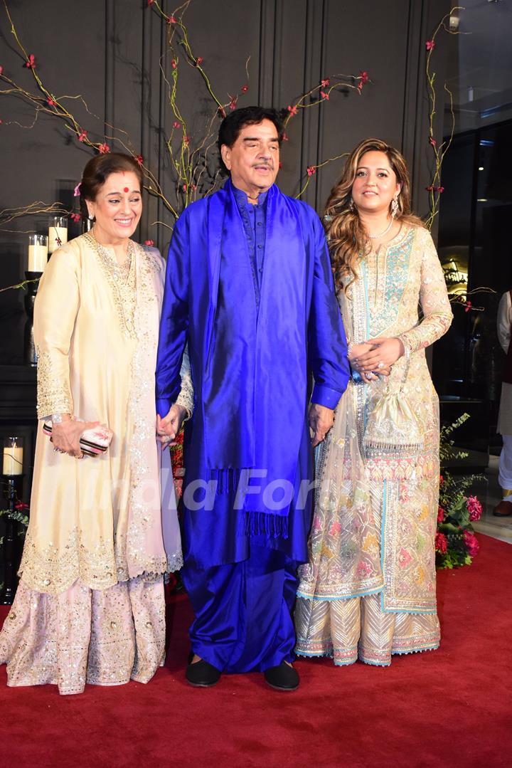 Shatrughan Sinha and Poonam Sinha attend the Sonakshi Sinha and Zaheer Iqbal's wedding reception