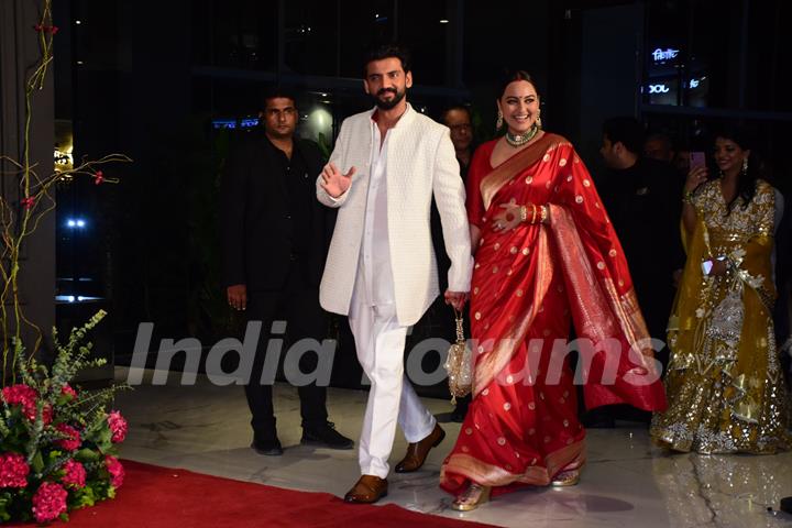 Sonakshi Sinha and Zaheer Iqbal attend their own wedding reception