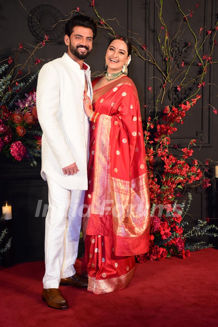 Sonakshi Sinha and Zaheer Iqbal attend their own wedding reception