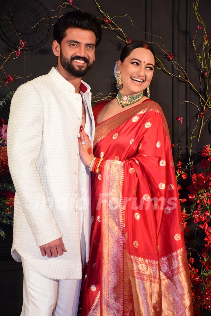 Sonakshi Sinha and Zaheer Iqbal attend their own wedding reception