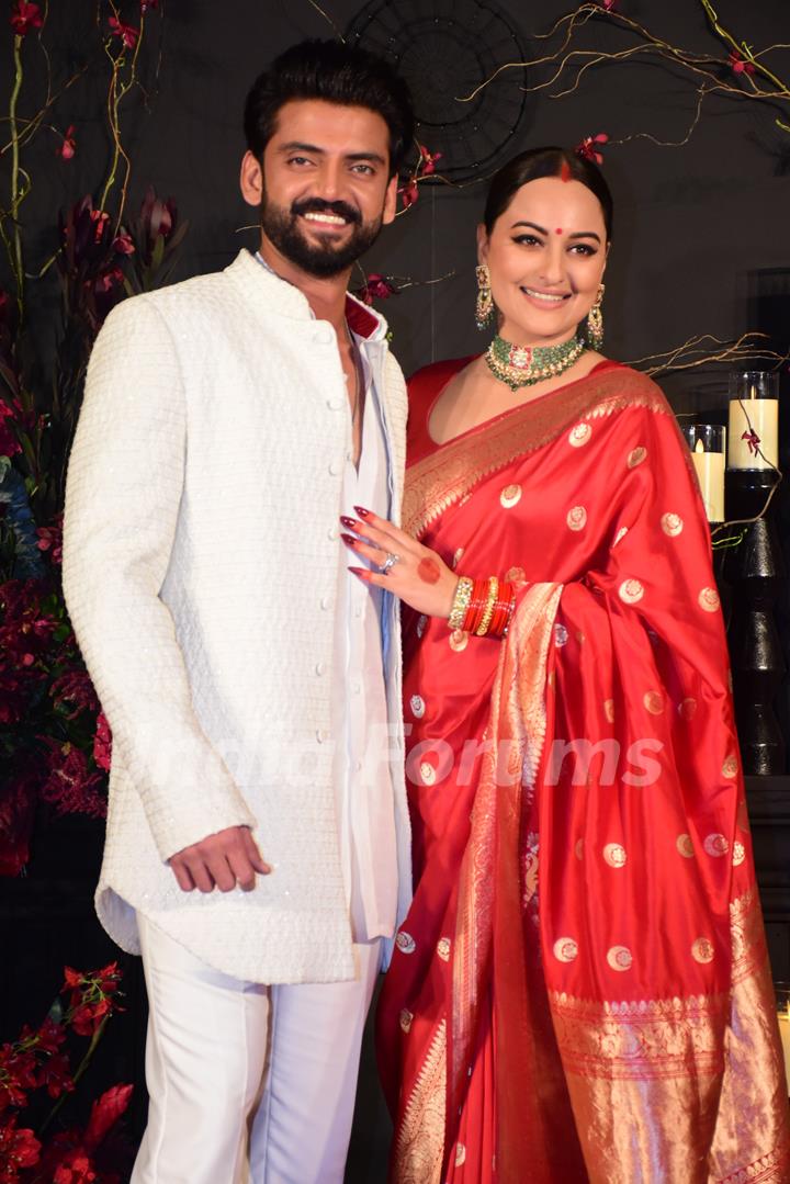 Sonakshi Sinha and Zaheer Iqbal attend their own wedding reception