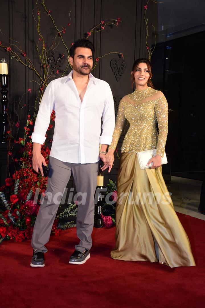 Arbaaz Khan and Alizeh Agnihotri attend the Sonakshi Sinha and Zaheer Iqbal's wedding reception