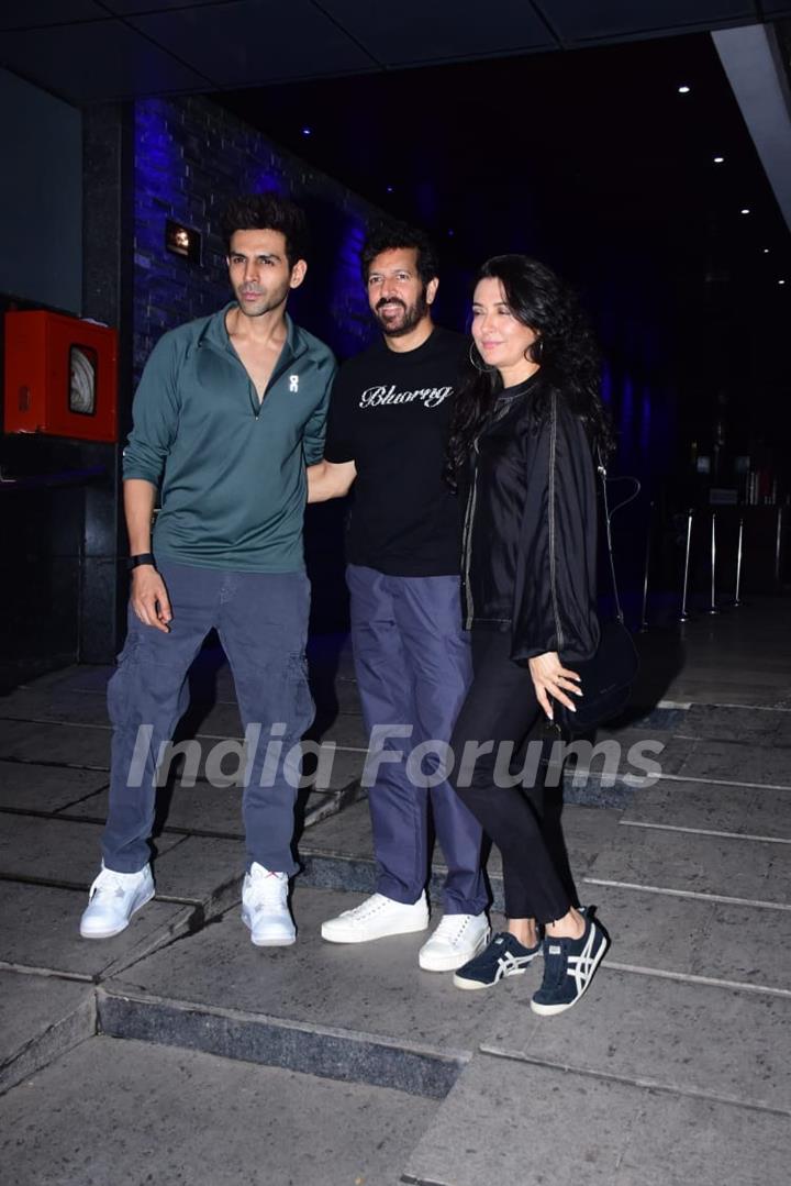 Kabir Khan and Kartik Aaryan snapped in the city