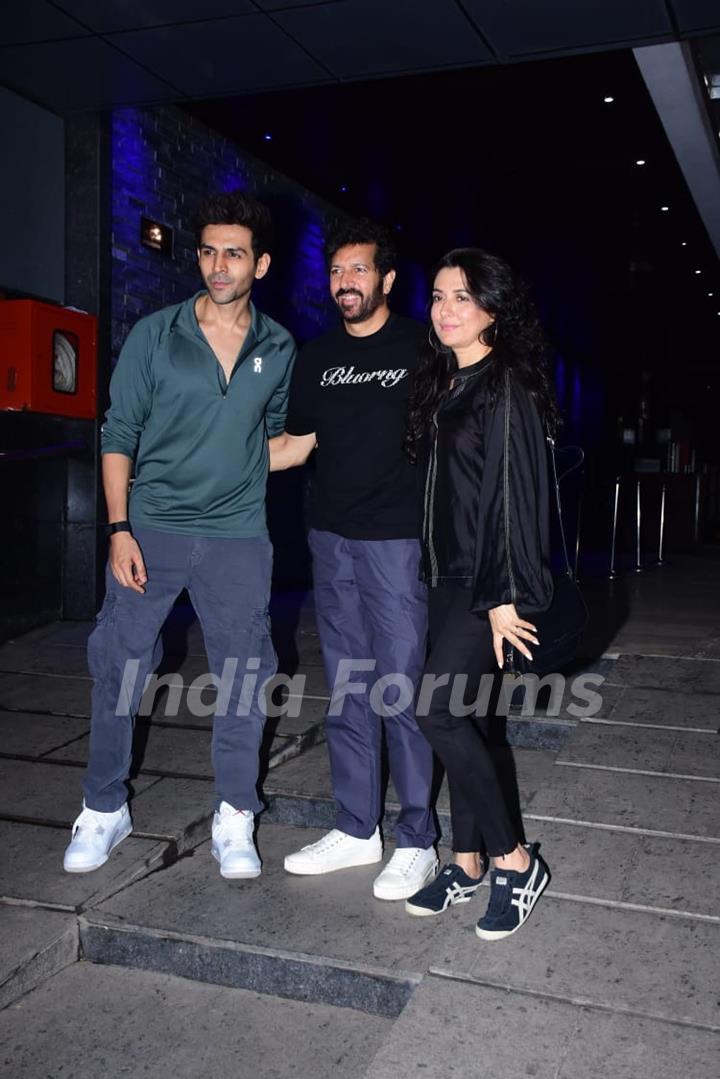 Kabir Khan and Kartik Aaryan snapped in the city