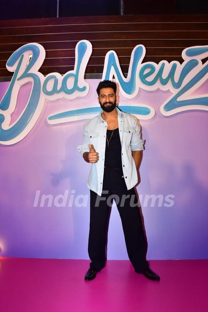 Vicky Kaushal attend the trailer launch of their upcoming movie Bad Newz