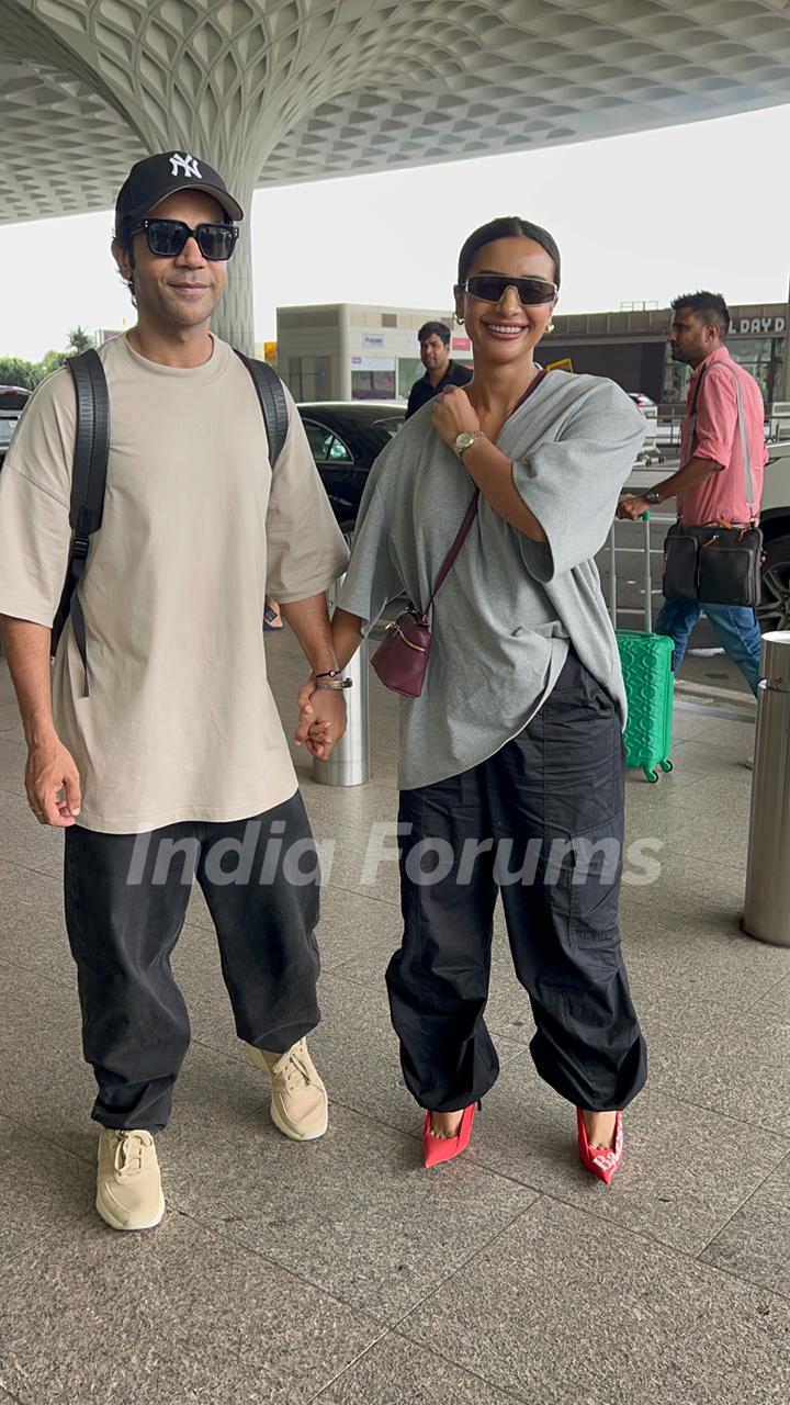 Rajkummar Rao and Patralekhaa snapped at the airport