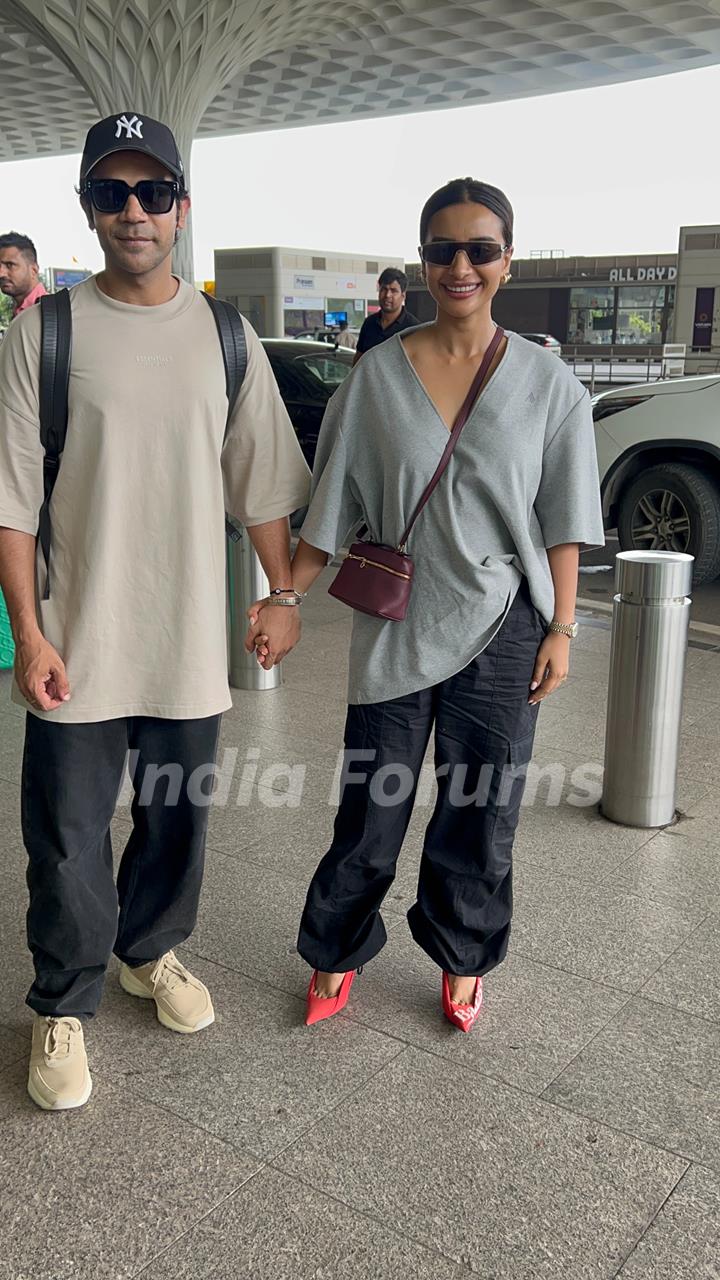 Rajkummar Rao and Patralekhaa snapped at the airport