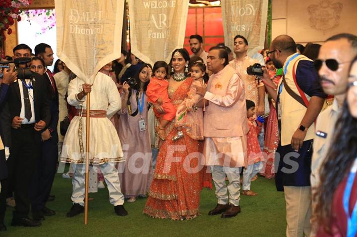 Celebrities snapped Anant Ambani and Radhika Merchant’s Mameru Ceremony in Antilia, Mumbai
