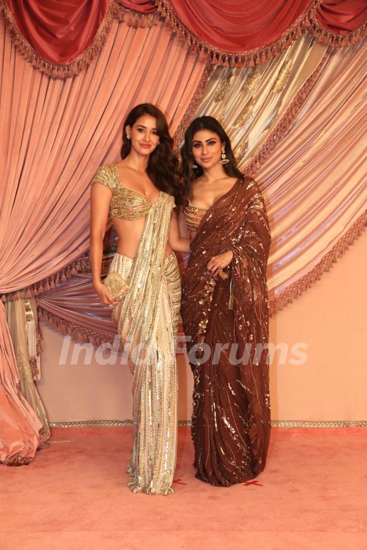 Mouni Roy and Disha Patani attend Radhika Merchant and Anant Ambani Sangeet Ceremony