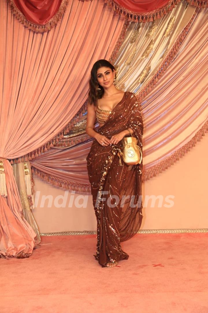 Mouni Roy attend Radhika Merchant and Anant Ambani Sangeet Ceremony