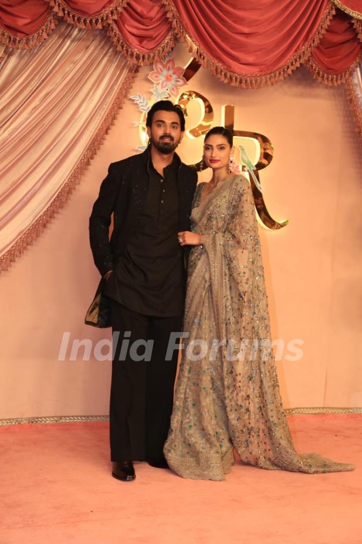 Athiya Shetty and KL Rahul attend Radhika Merchant and Anant Ambani Sangeet Ceremony