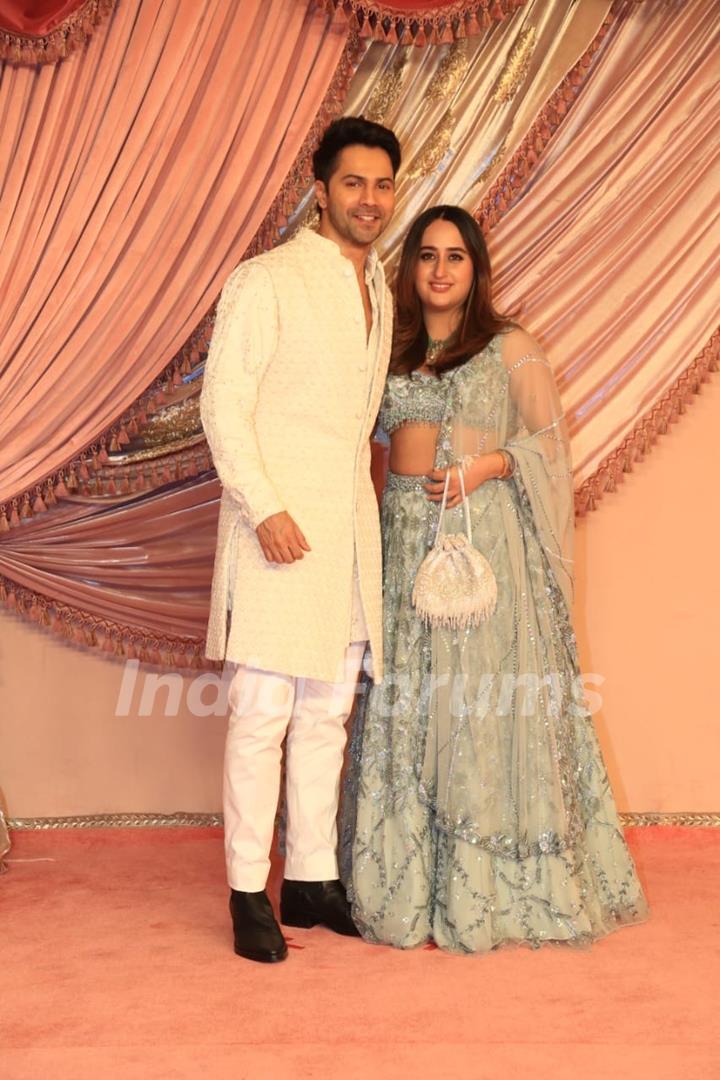 Varun Dhawan and Natasha Dalal attend Radhika Merchant and Anant Ambani Sangeet Ceremony