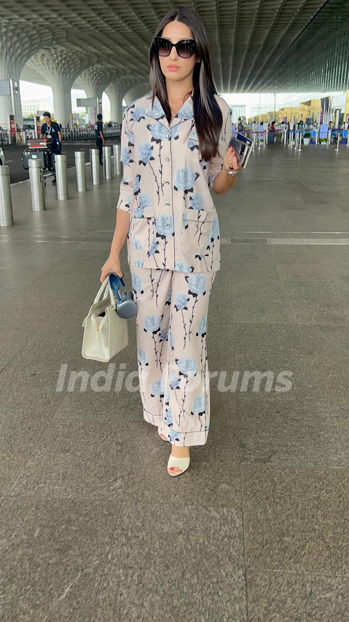 Nora Fatehi snapped at the airport