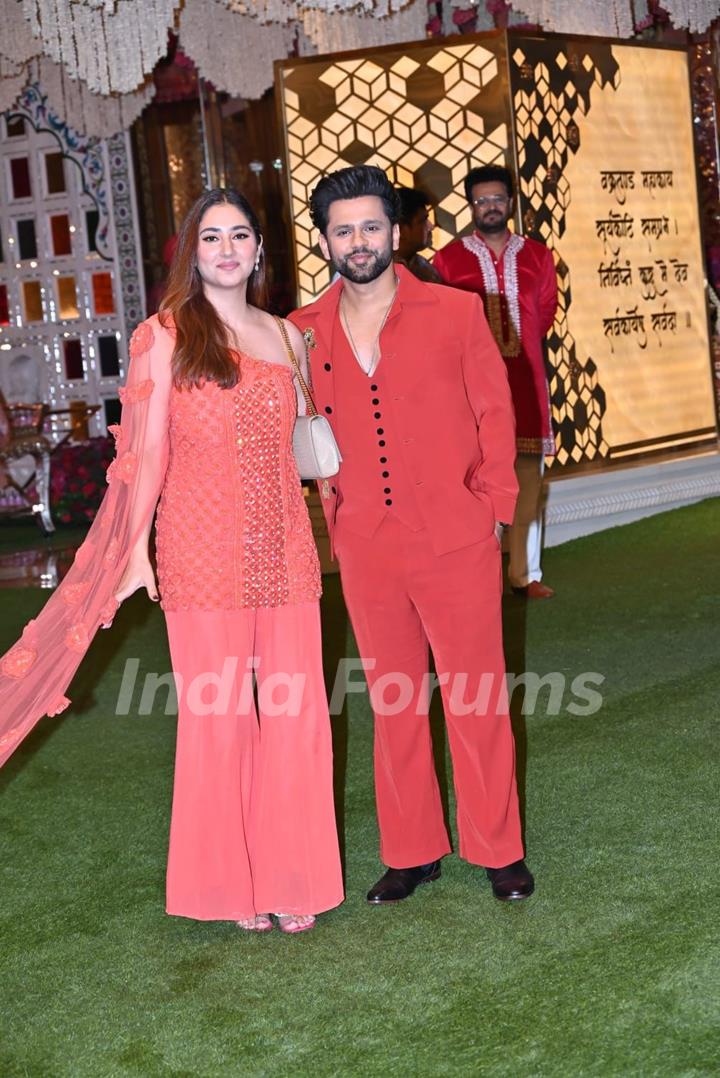 Rahul Vaidya and Disha Parmar attend the Anant Ambani and Radhika ...