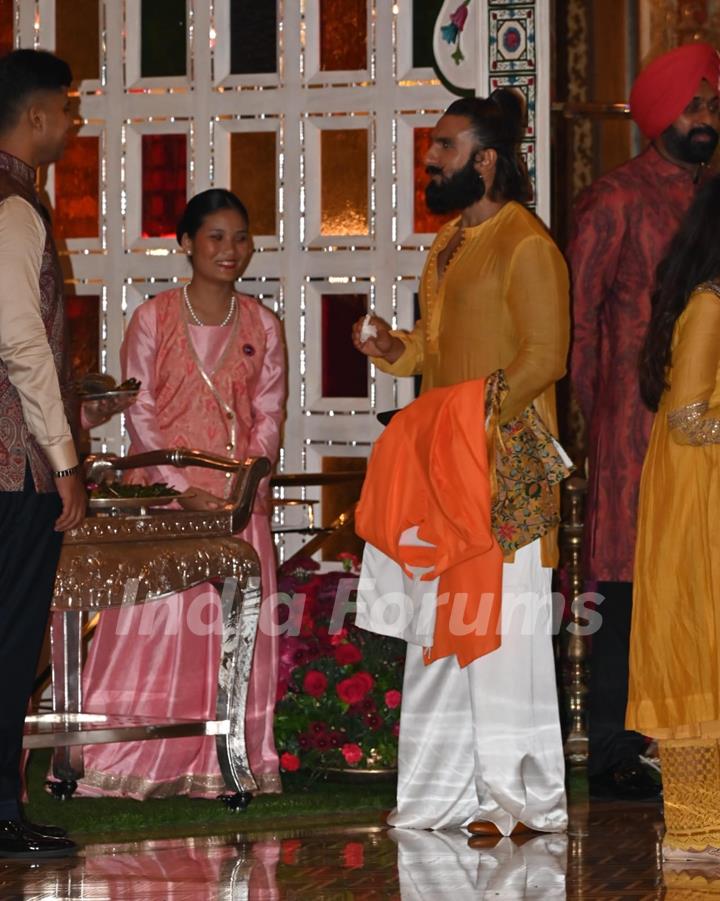 Ranveer Singh attend the Anant Ambani and Radhika Merchant’s Haldi Ceremony