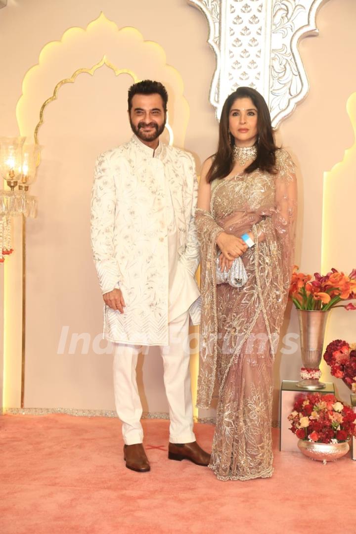 Sanjay Kapoor and Maheep Kapoor at Anant Ambani and Radhika Merchant's Wedding Ceremony