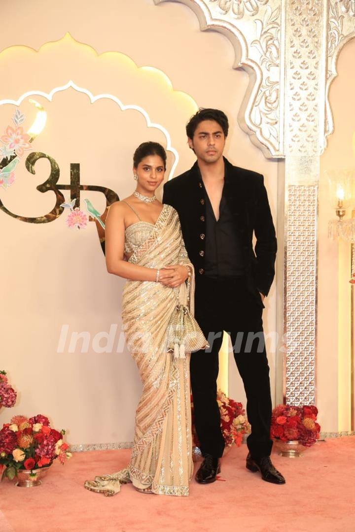 Suhana Khan and Aryan Khan at Anant Ambani and Radhika Merchant's Wedding Ceremony