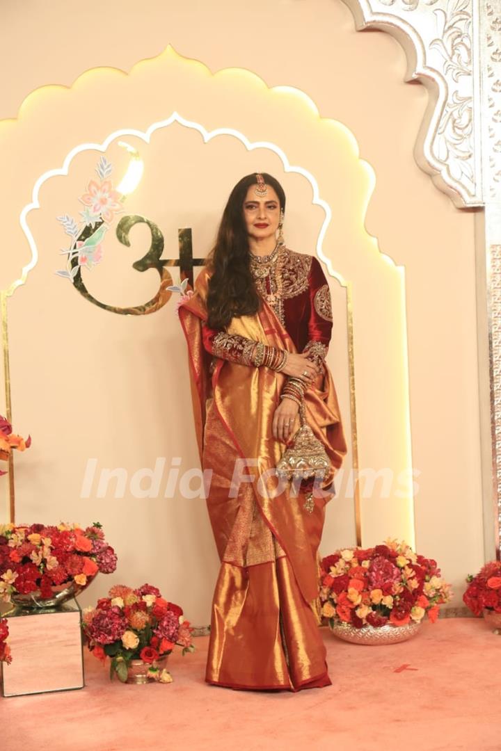 Rekha at Anant Ambani and Radhika Merchant's Wedding Ceremony