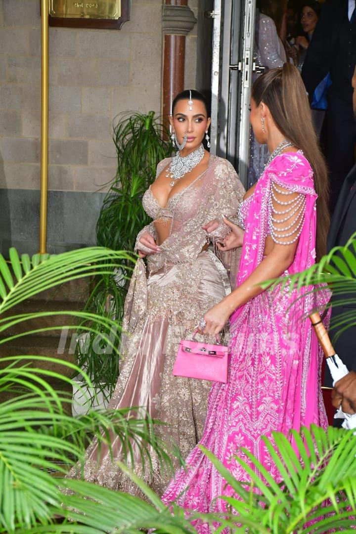 Kim Kardashian and Khloe Kardashian snapped at Taj Hotel to attend Anant Ambani and Radhika Merchant's Wedding