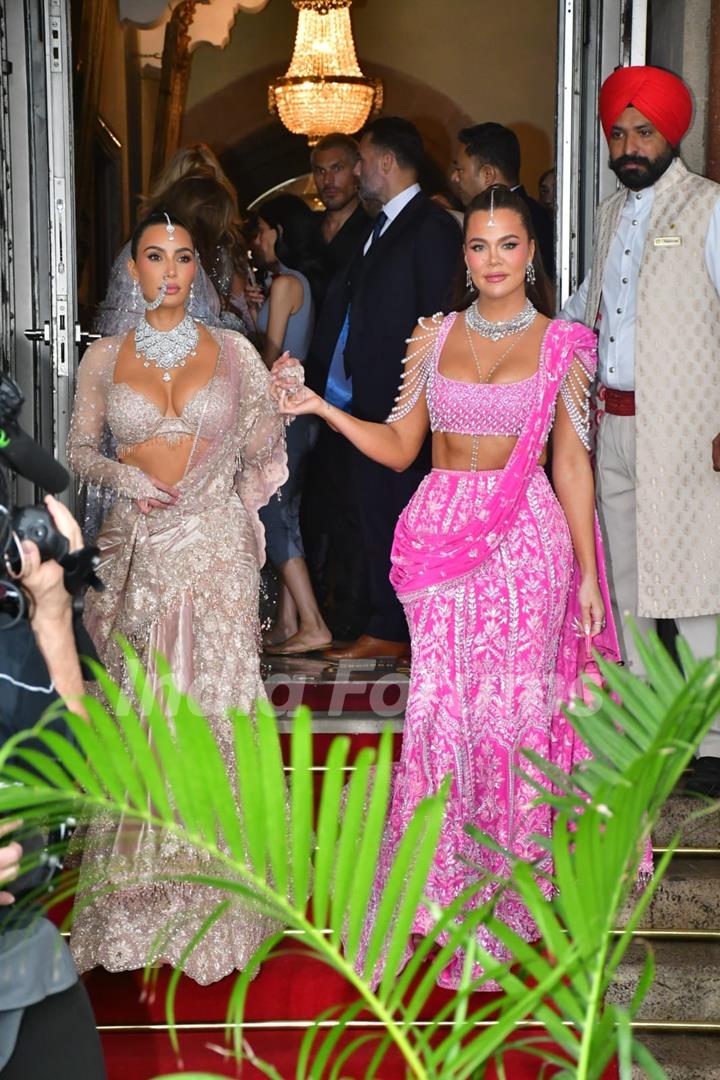 Kim Kardashian and Khloe Kardashian snapped at Taj Hotel to attend Anant Ambani and Radhika Merchant's Wedding