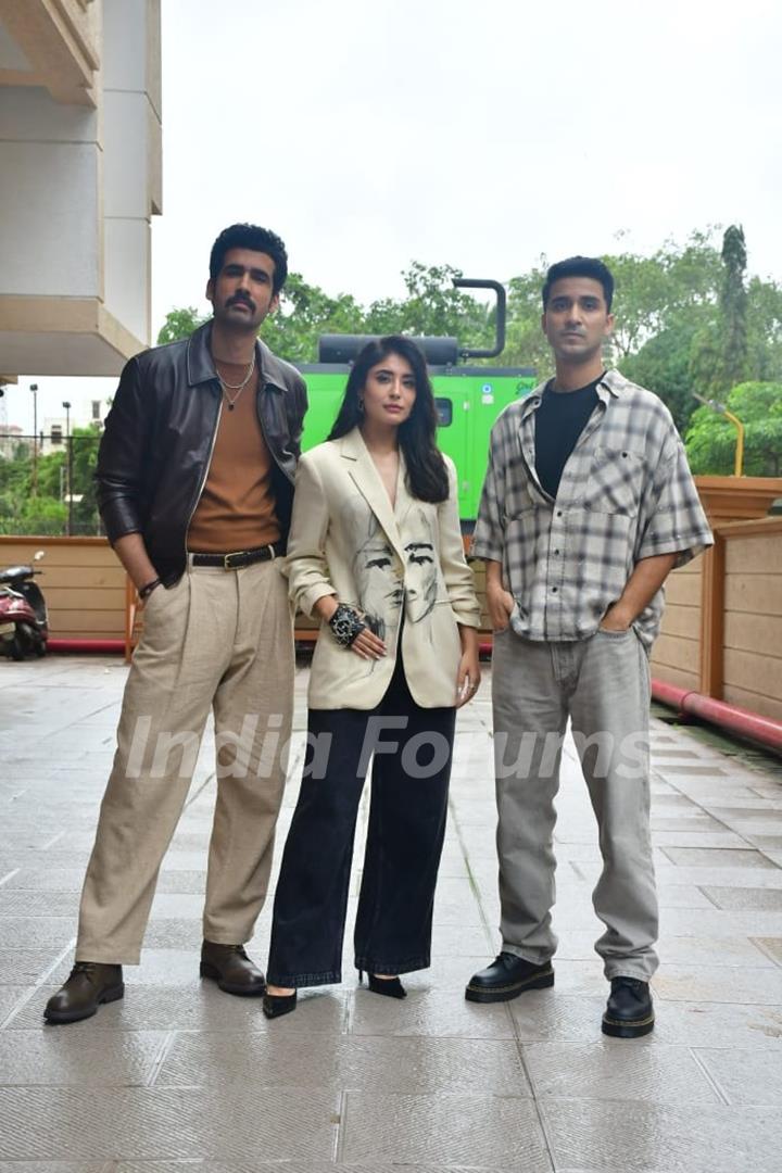 Kritika Kamra, Raghav Juyal and Dhairya Karwa snapped while promoting their upcoming series Gyaarah Gyaarah