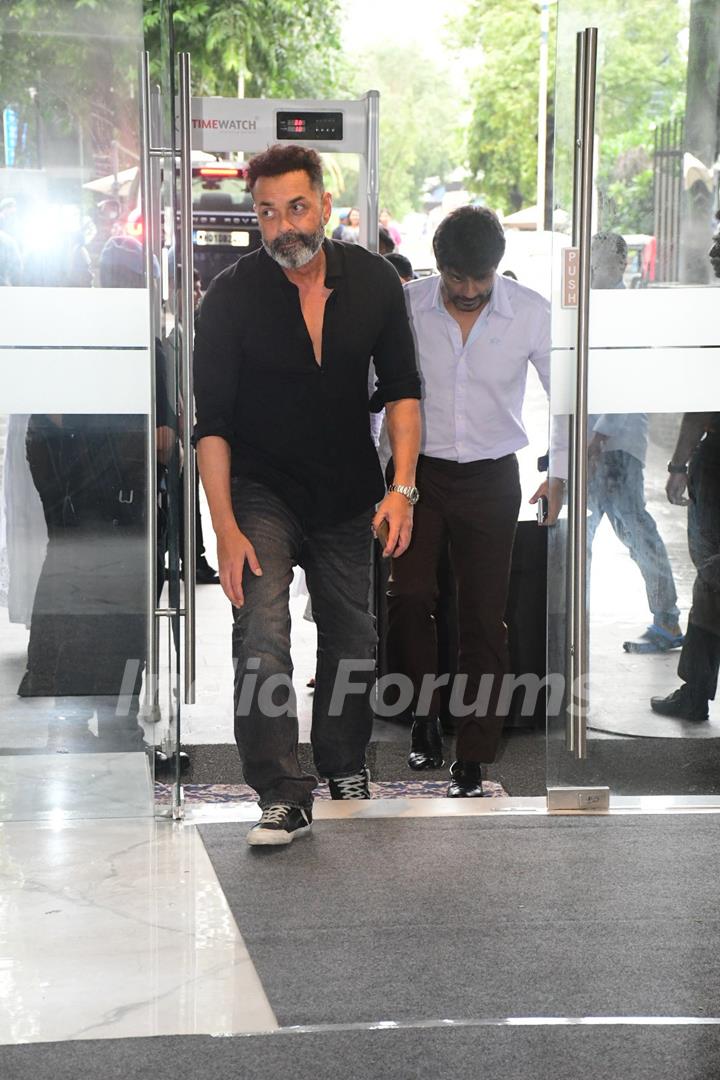 Bobby Deol attend the prayer meet of Krishan Kumar’s daughter Tishaa Kumar