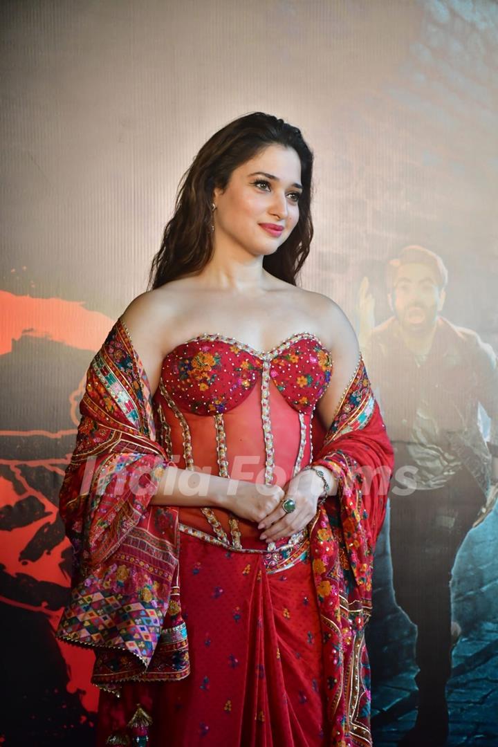 Tamannaah Bhatia snapped at the song launch of 'Aaj Ki Raat' from Stree 2