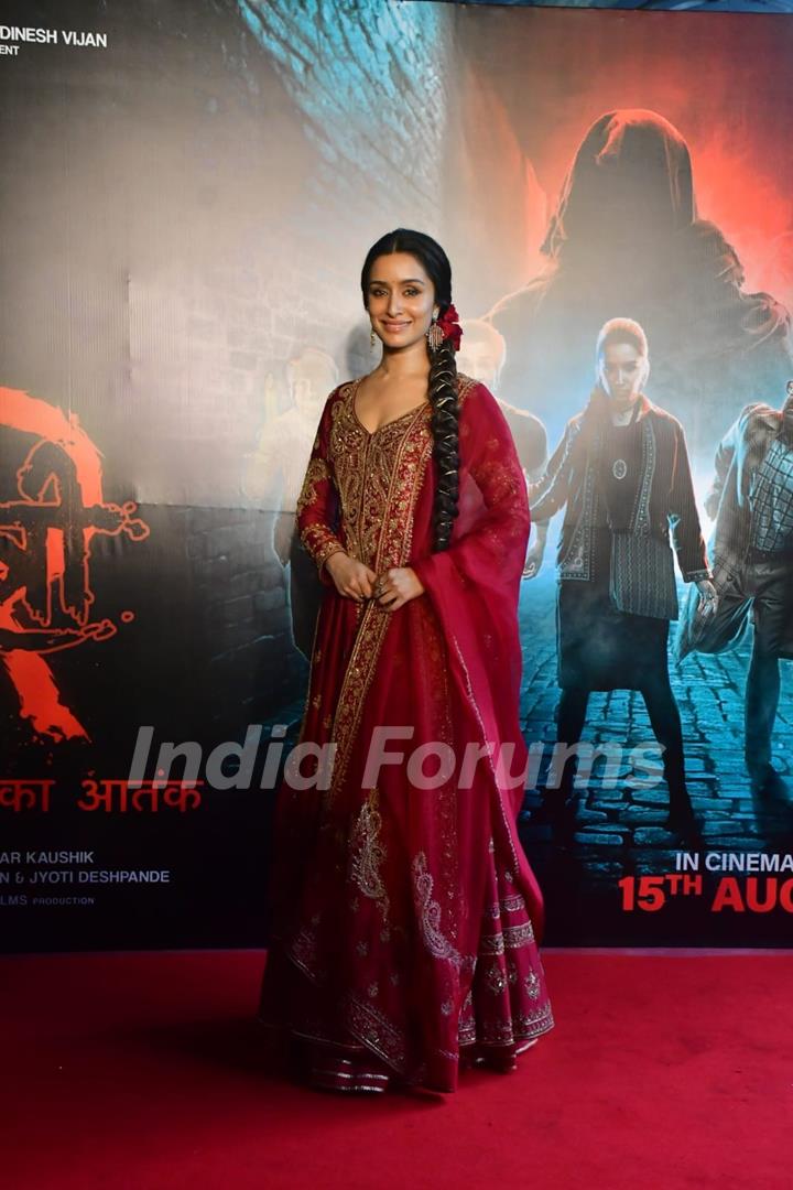 Shraddha Kapoor snapped at the song launch of 'Aaj Ki Raat' from Stree 2