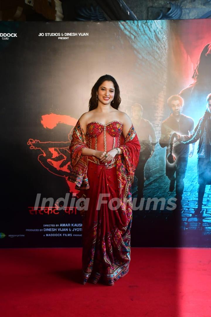 Tamannaah Bhatia snapped at the song launch of 'Aaj Ki Raat' from Stree 2