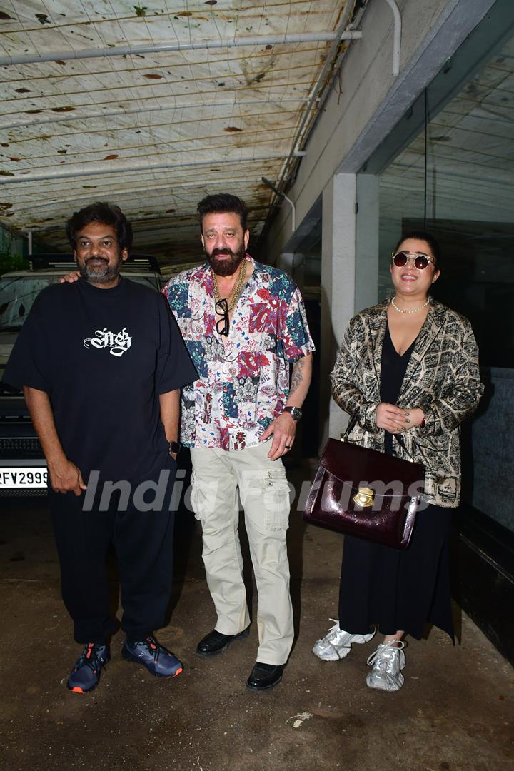 Sanjay Dutt, Charmy Kaur and Puri Jagannadh snapped at Juhu