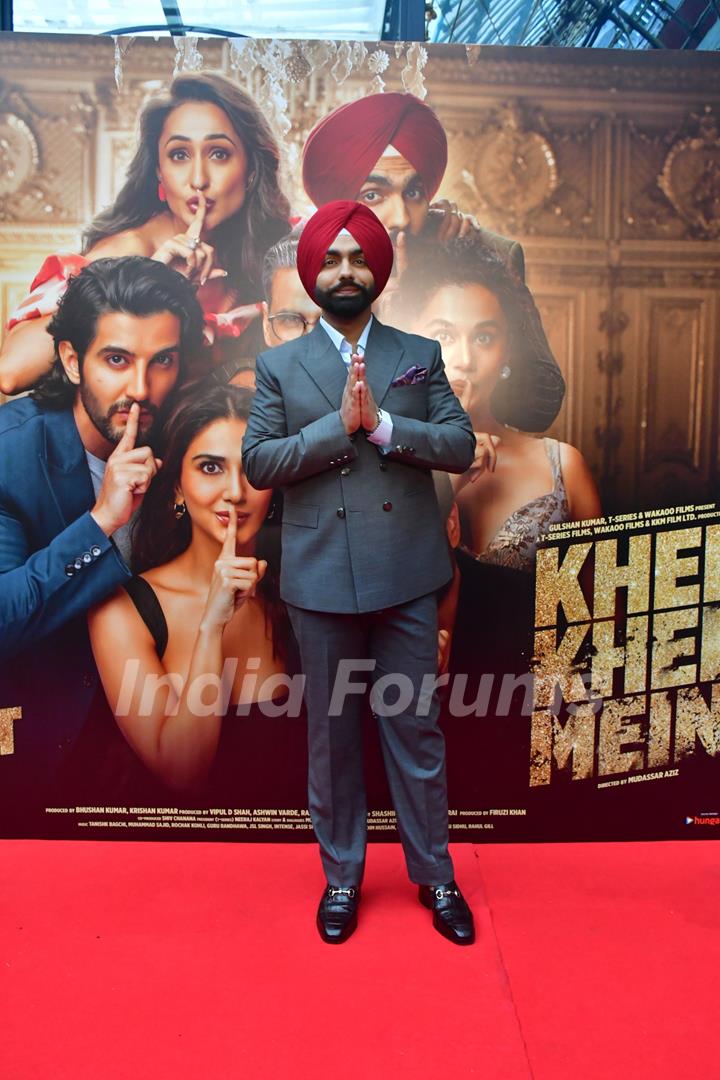 Ammy Virk  snapped at ‘Hauli Hauli’ song launch from Khel Khel Mein