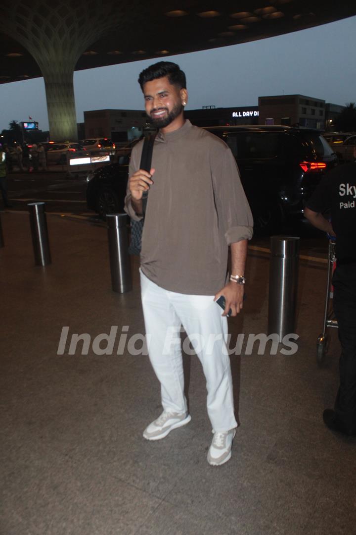 Shreyas Iyer snapped at the airport