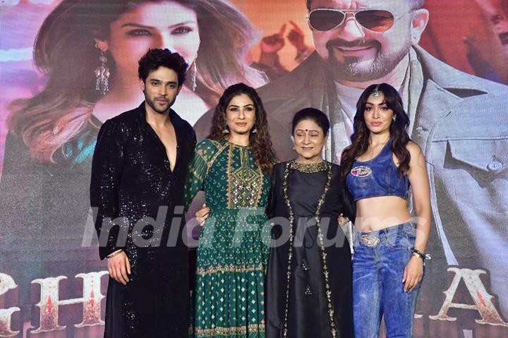 Raveena Tandon, Parth Samthaan, Khushali Kumar and Aruna Irani attend the song launch of Ghudchadi