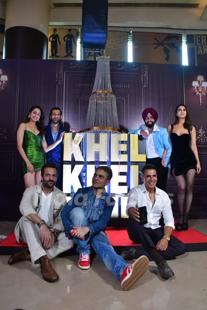 Fardeen Khan, Akshay Kumar, Aditya Seal, Vaani Kapoor, Pragya Jaiswal and Ammy Virk snapped at the trailer launch of Khel Khel Mein