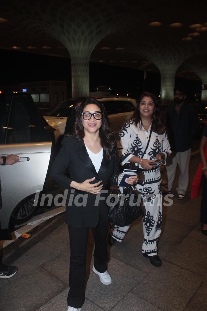 Madhuri Dixit snapped at the Mumbai airport 