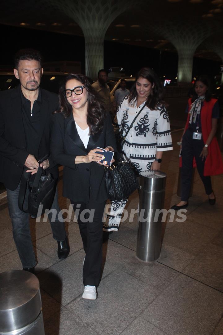 Madhuri Dixit snapped at the Mumbai airport 