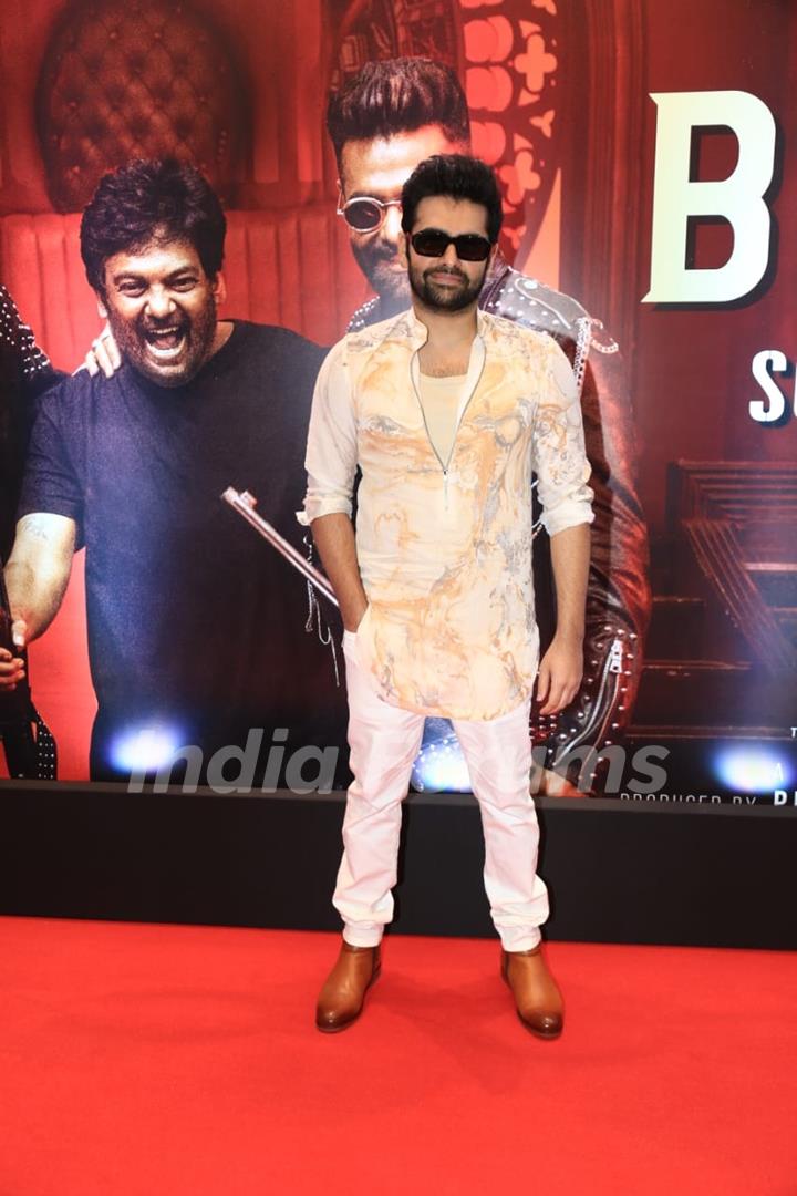 Ram Pothineni snapped at Their song launch of ‘Big Bull’ at Double ISMART in Mumbai.