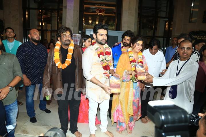 Charmy Kaur, Puri Jagannadh and Ram Pothineni snapped at Siddhivinayak Temple