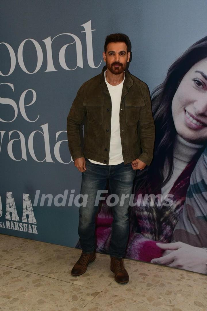 John Abraham snapped at the launch of the new song, 'Zaroorat se zyada' from Vedaa