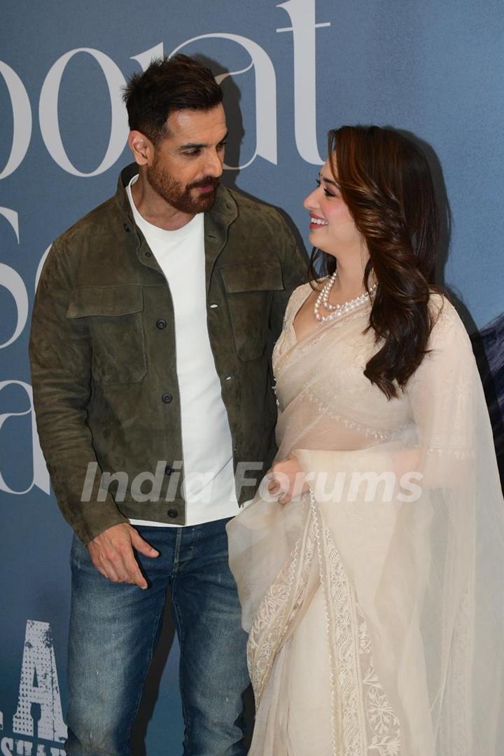 John Abraham and Tamannaah Bhatia snapped at the launch of the new song, 'Zaroorat se zyada' from Vedaa