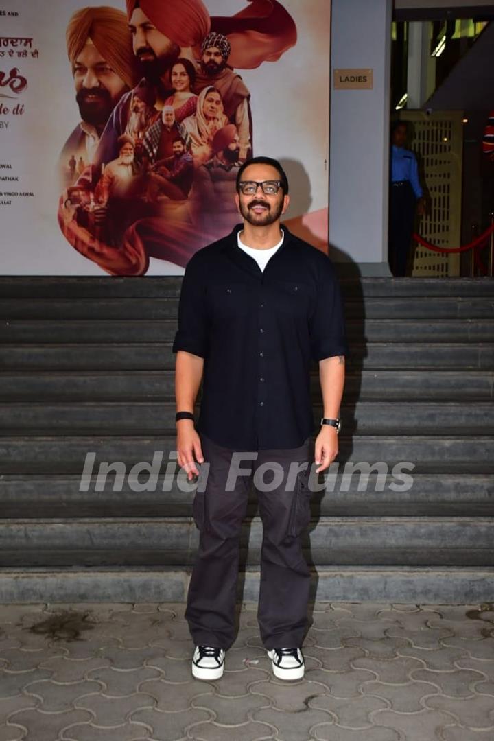 Rohit Shetty snapped at the trailer launch of their upcoming movie Ardaas Sarbat De Bhale Di