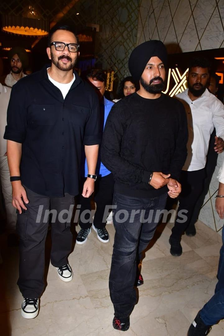 Rohit Shetty and Gippy Grewal snapped at the trailer launch of their upcoming movie Ardaas Sarbat De Bhale Di