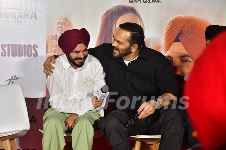 Kanwaljeet Singh and Rohit Shetty snapped at the trailer launch of their upcoming movie Ardaas Sarbat De Bhale Di