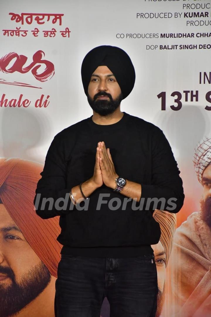 Gippy Grewal snapped at the trailer launch of their upcoming movie Ardaas Sarbat De Bhale Di