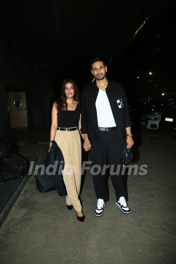 Carla Dennis and Arjun Kanungo snapped at the screening of Khel Khel Mein