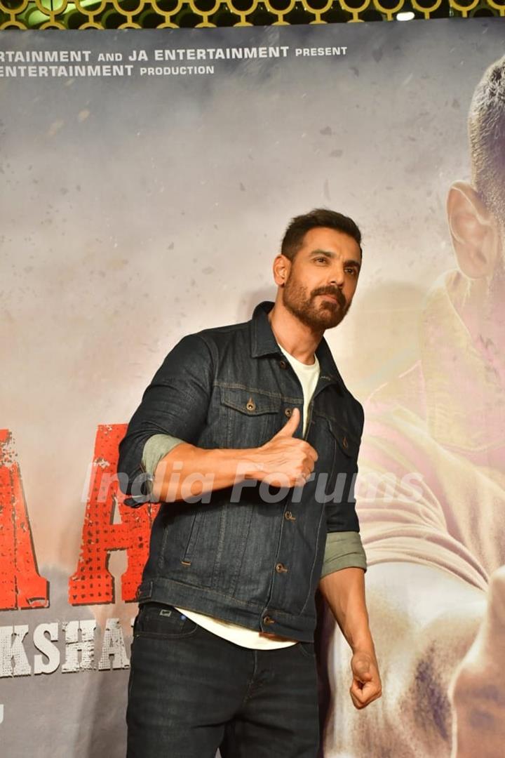 John Abraham snapped at the movie premiere of Vedaa